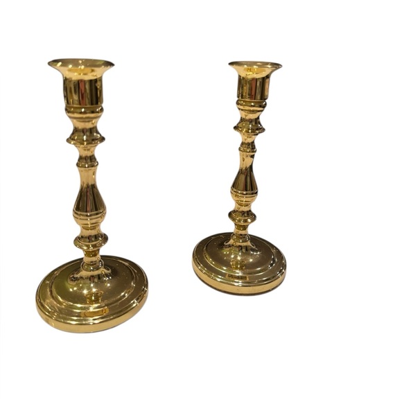 Baldwin Forged Solid Brass Approx. 7” Taper Candlesticks USA Candle Holder Set - Picture 5 of 11